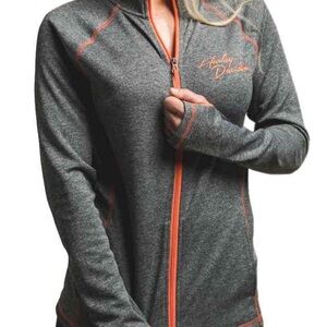 Harley-Davidson Women's Charcoal Jacket with Orange Trim